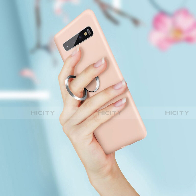Coque Ultra Fine Silicone Souple Housse Etui avec Support Bague Anneau Aimante Magnetique T03 pour Samsung Galaxy S10 Plus