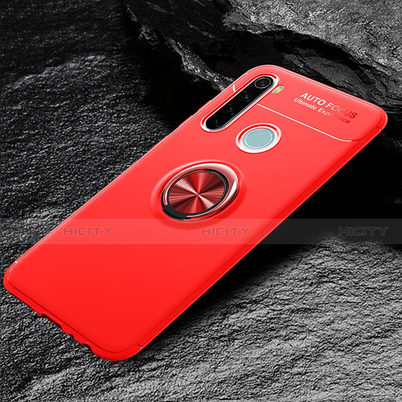 Coque Ultra Fine Silicone Souple Housse Etui avec Support Bague Anneau Aimante Magnetique T04 pour Xiaomi Redmi Note 8 Rouge Plus