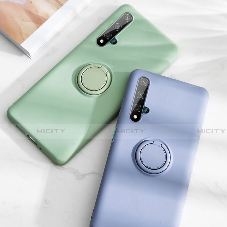 Coque Ultra Fine Silicone Souple Housse Etui avec Support Bague Anneau Aimante Magnetique T06 pour Huawei Honor 20 Plus