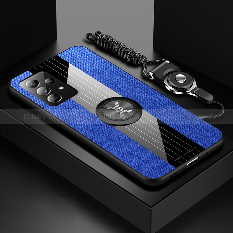 Coque Ultra Fine Silicone Souple Housse Etui avec Support Bague Anneau Aimante Magnetique X01L pour Samsung Galaxy A23 5G Bleu Plus