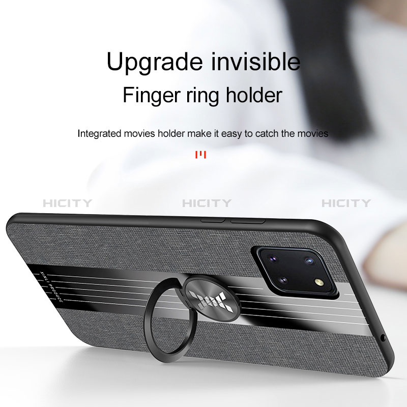 Coque Ultra Fine Silicone Souple Housse Etui avec Support Bague Anneau Aimante Magnetique X01L pour Samsung Galaxy Note 10 Lite Plus