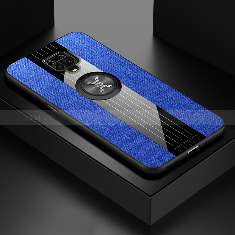 Coque Ultra Fine Silicone Souple Housse Etui avec Support Bague Anneau Aimante Magnetique X01L pour Xiaomi Poco M2 Pro Bleu Plus