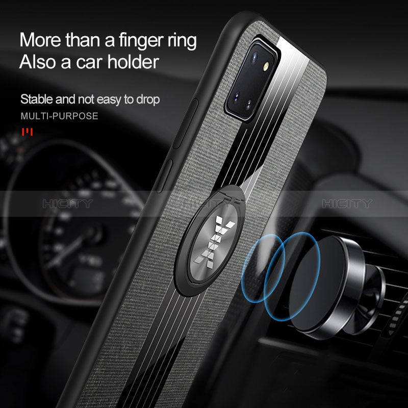 Coque Ultra Fine Silicone Souple Housse Etui avec Support Bague Anneau Aimante Magnetique X02L pour Samsung Galaxy Note 10 Lite Plus