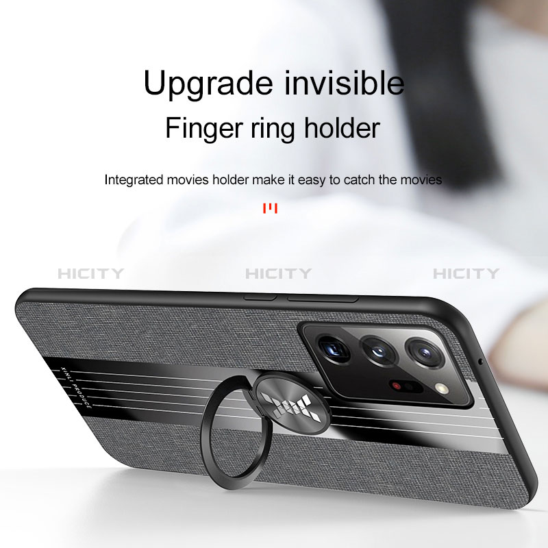 Coque Ultra Fine Silicone Souple Housse Etui avec Support Bague Anneau Aimante Magnetique X02L pour Samsung Galaxy Note 20 Ultra 5G Plus