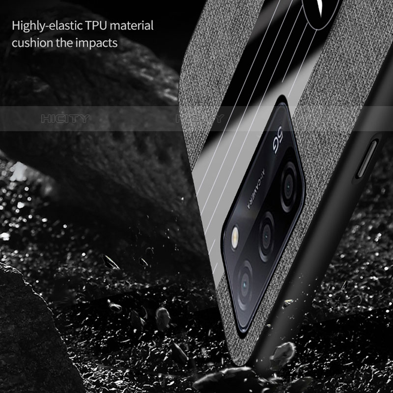 Coque Ultra Fine Silicone Souple Housse Etui avec Support Bague Anneau Aimante Magnetique X03L pour Oppo A55 5G Plus
