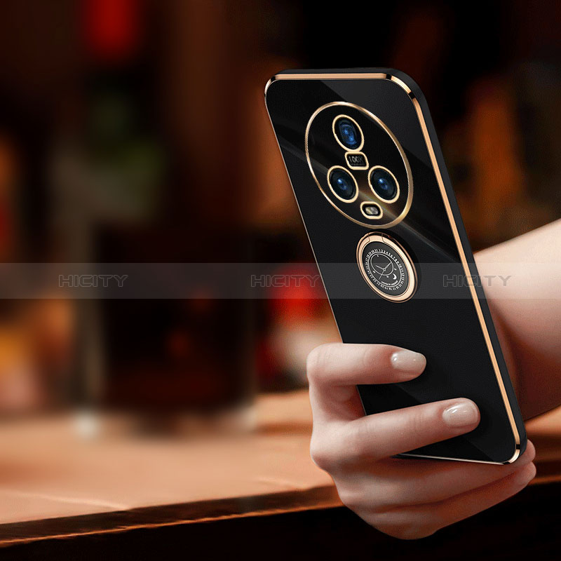 Coque Ultra Fine Silicone Souple Housse Etui avec Support Bague Anneau Aimante Magnetique XL1 pour Huawei Honor Magic5 5G Plus