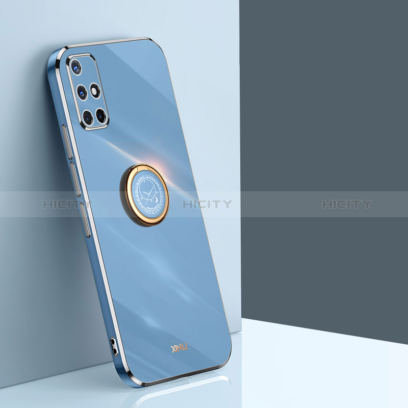 Coque Ultra Fine Silicone Souple Housse Etui avec Support Bague Anneau Aimante Magnetique XL1 pour Samsung Galaxy A51 5G Bleu Plus