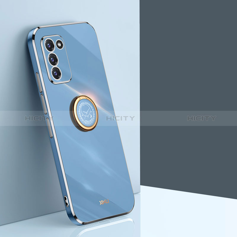 Coque Ultra Fine Silicone Souple Housse Etui avec Support Bague Anneau Aimante Magnetique XL1 pour Samsung Galaxy S20 FE (2022) 5G Bleu Plus