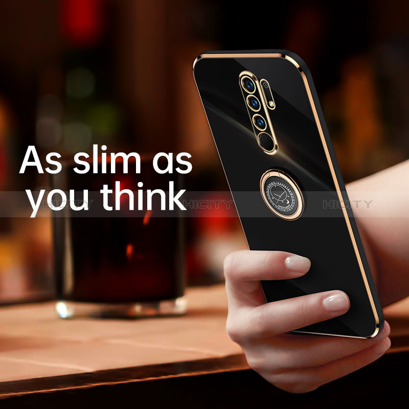 Coque Ultra Fine Silicone Souple Housse Etui avec Support Bague Anneau Aimante Magnetique XL1 pour Xiaomi Redmi 9 Prime India Plus