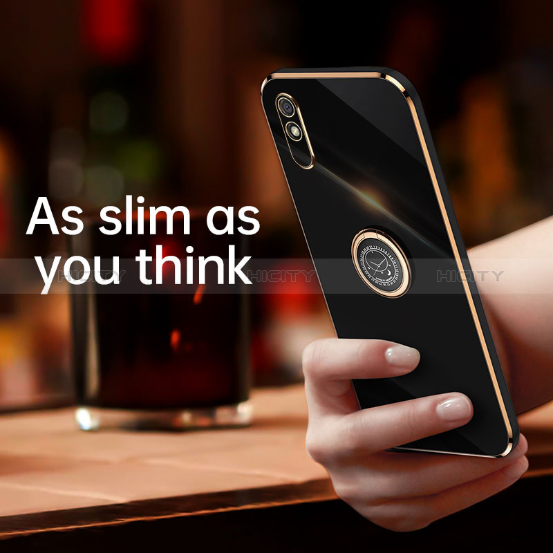 Coque Ultra Fine Silicone Souple Housse Etui avec Support Bague Anneau Aimante Magnetique XL1 pour Xiaomi Redmi 9A Plus