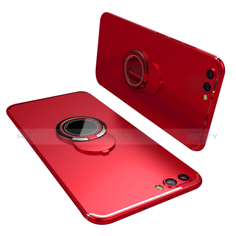 Coque Ultra Fine Silicone Souple Housse Etui avec Support Bague Anneau pour Huawei Honor View 10 Rouge Plus