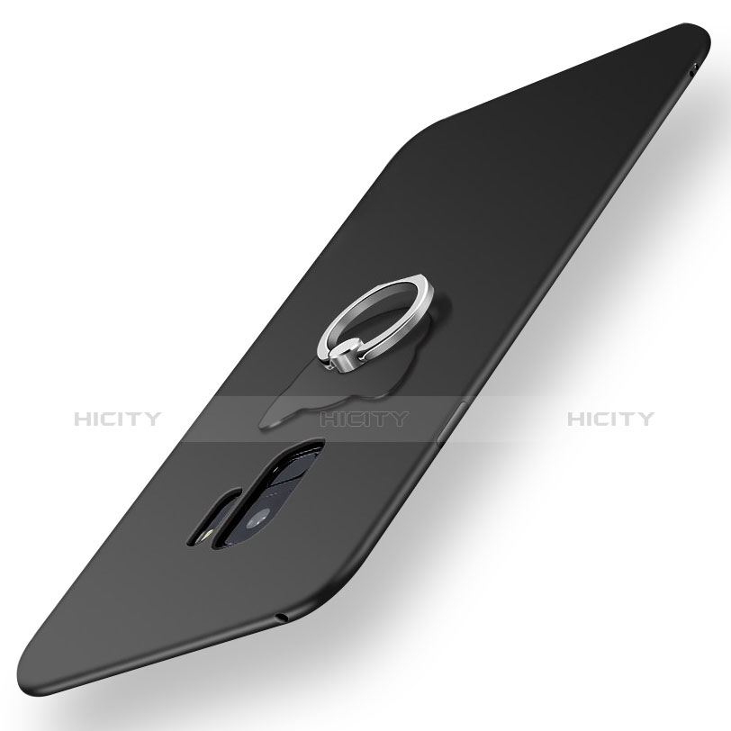 Coque Ultra Fine Silicone Souple Housse Etui avec Support Bague Anneau pour Samsung Galaxy S9 Noir Plus