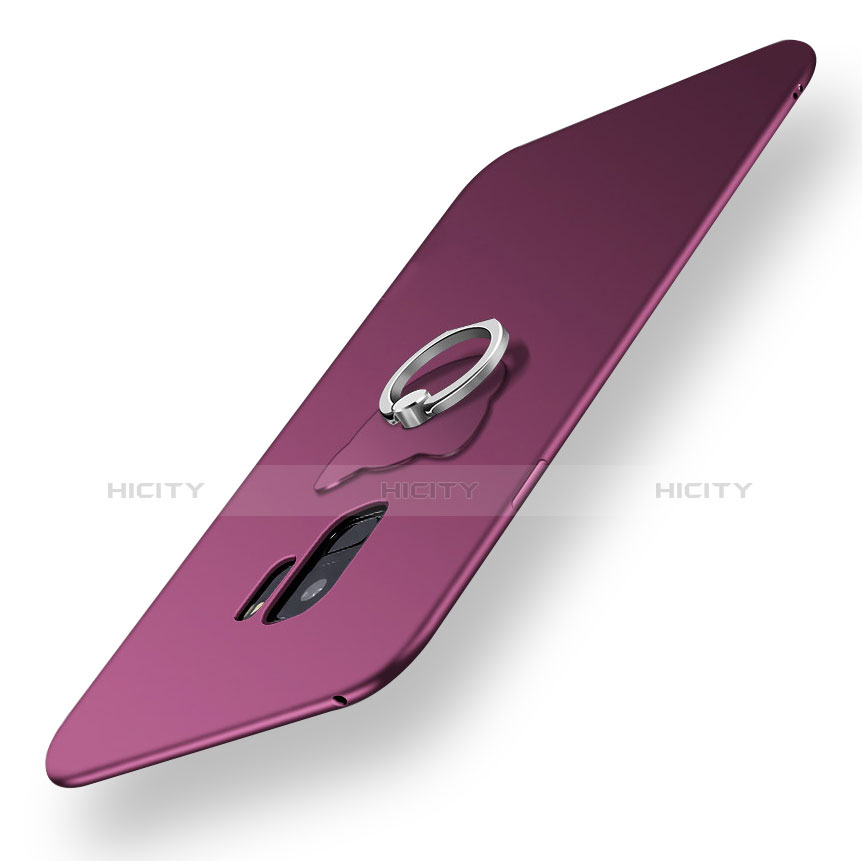 Coque Ultra Fine Silicone Souple Housse Etui avec Support Bague Anneau pour Samsung Galaxy S9 Violet Plus