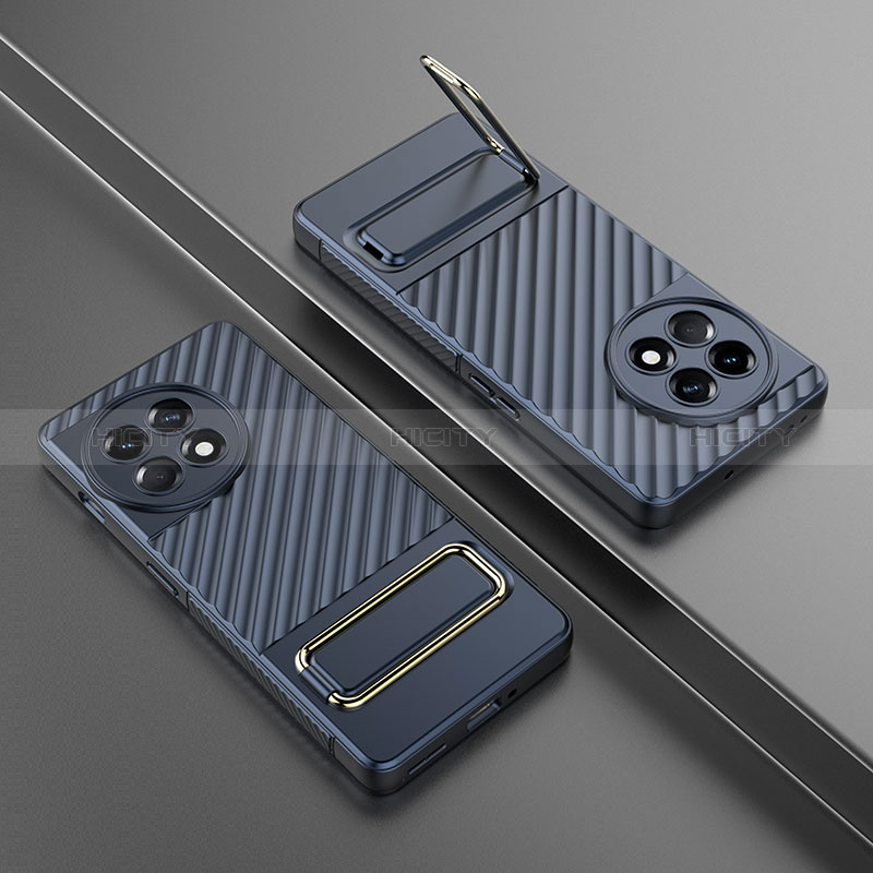 Coque Ultra Fine Silicone Souple Housse Etui avec Support KC3 pour OnePlus 11R 5G Bleu Plus