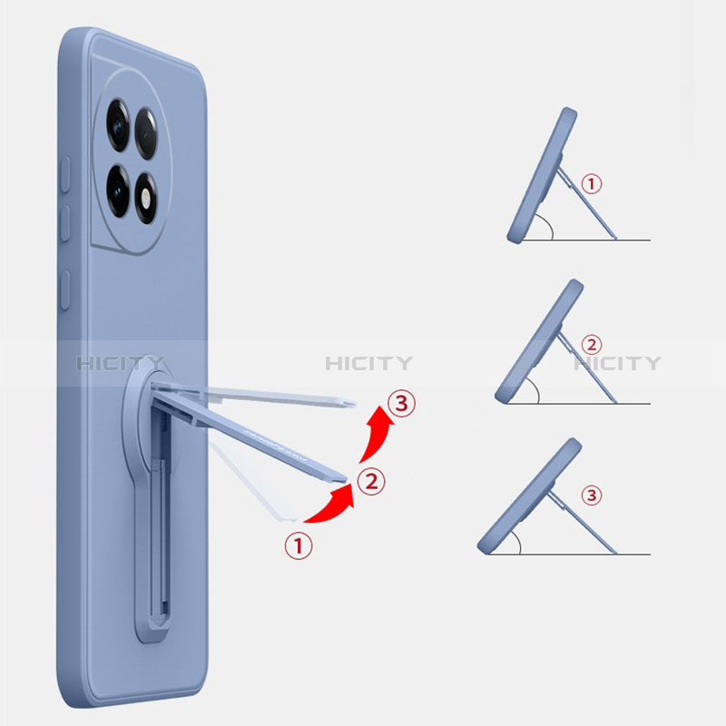 Coque Ultra Fine Silicone Souple Housse Etui avec Support pour OnePlus Ace 2 5G Plus