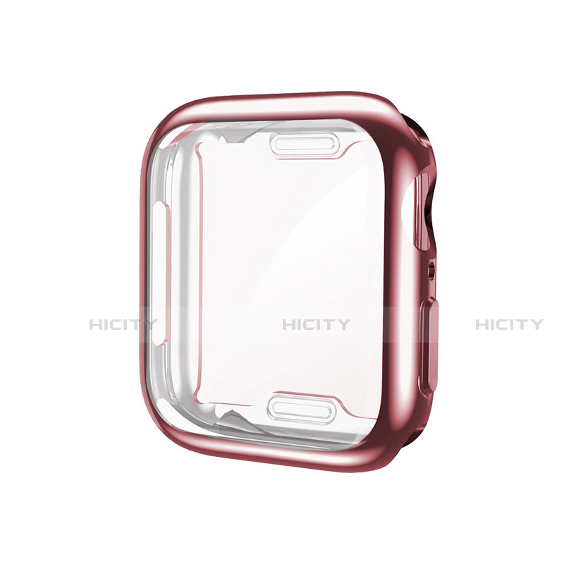 Coque Ultra Fine Silicone Souple Housse Etui S01 pour Apple iWatch 5 40mm Or Rose Plus
