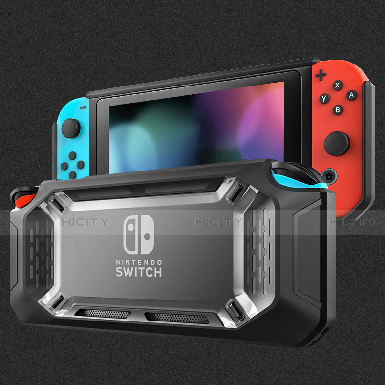 Coque Ultra Fine Silicone Souple Housse Etui S01 pour Nintendo Switch Noir Plus