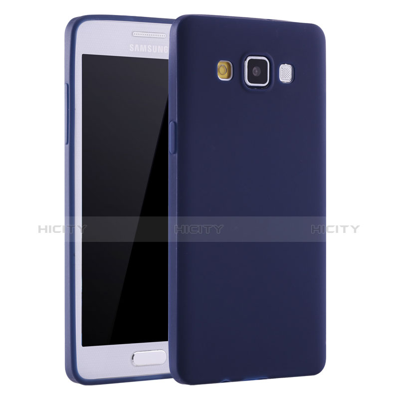 Coque Ultra Fine Silicone Souple Housse Etui S01 pour Samsung Galaxy A7 Duos SM-A700F A700FD Bleu Plus