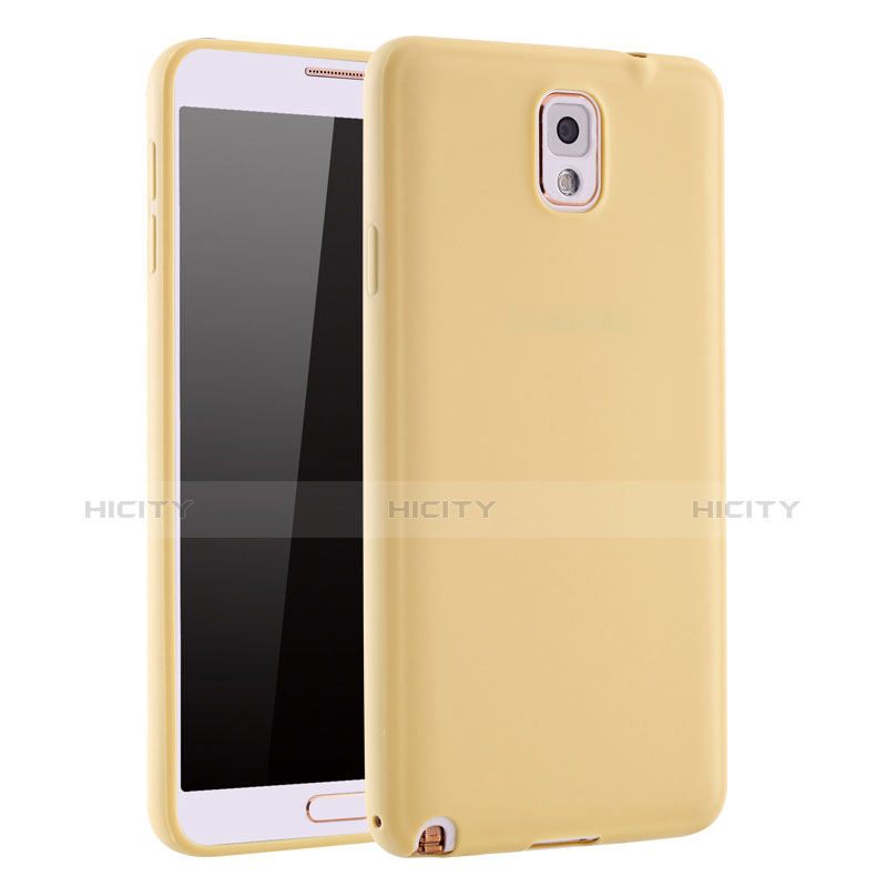 Coque Ultra Fine Silicone Souple Housse Etui S01 pour Samsung Galaxy Note 3 N9000 Or Plus