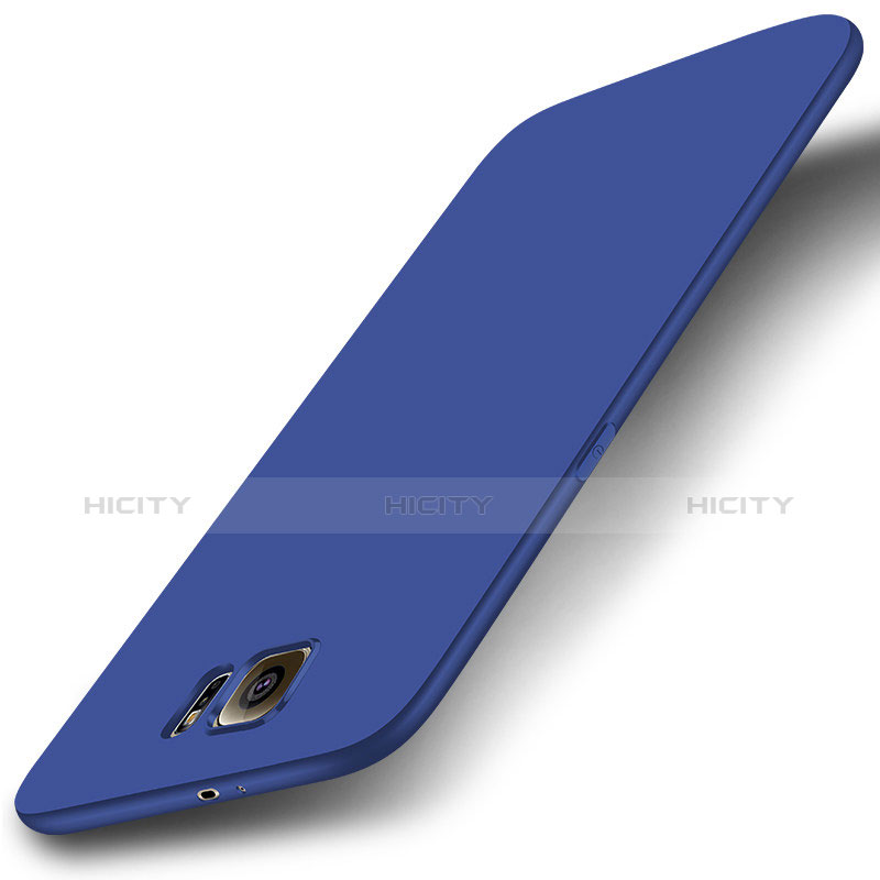 Coque Ultra Fine Silicone Souple Housse Etui S01 pour Samsung Galaxy S6 Duos SM-G920F G9200 Bleu Plus