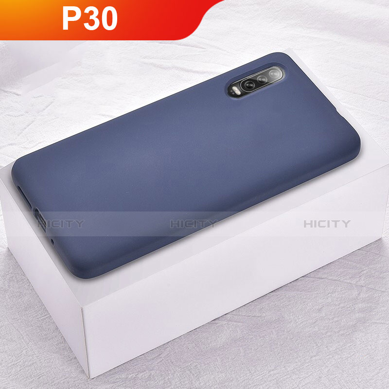 Coque Ultra Fine Silicone Souple Housse Etui S02 pour Huawei P30 Bleu Plus