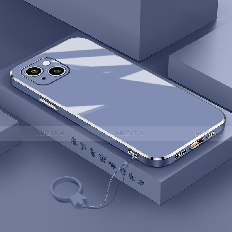 Coque Ultra Fine Silicone Souple Housse Etui S03 pour Apple iPhone 13 Gris Lavende Plus