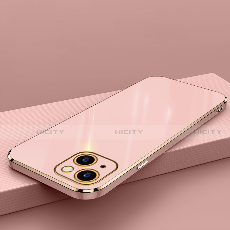 Coque Ultra Fine Silicone Souple Housse Etui S04 pour Apple iPhone 14 Or Rose Plus