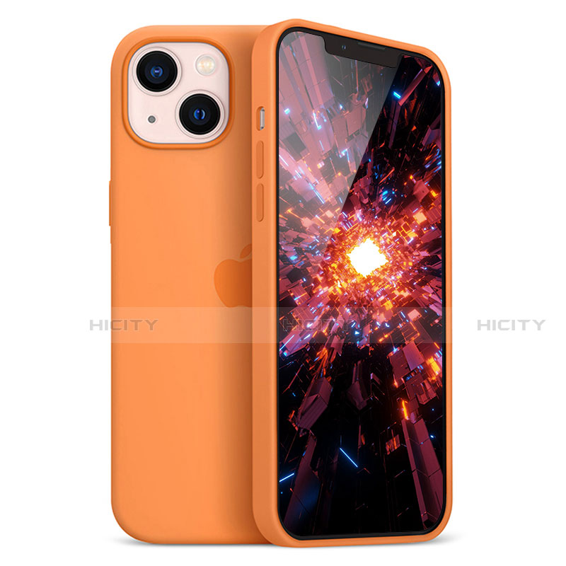 Coque Ultra Fine Silicone Souple Housse Etui S05 pour Apple iPhone 13 Mini Orange Plus