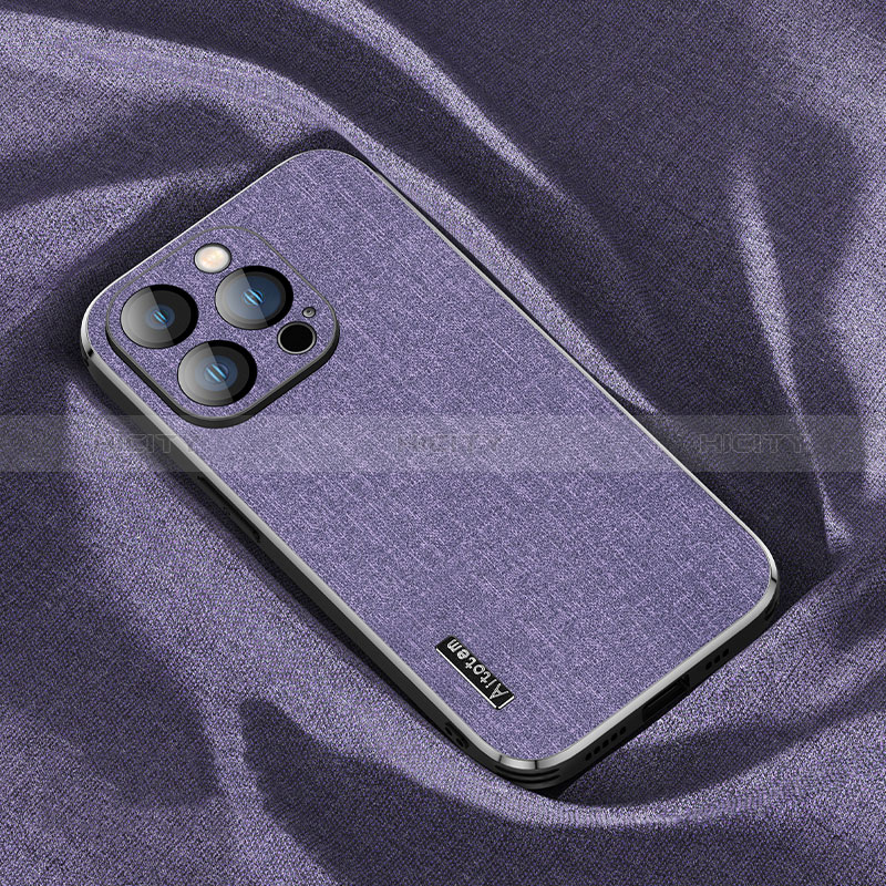 Coque Ultra Fine Silicone Souple Housse Etui Tissu AT1 pour Apple iPhone 13 Pro Violet Plus