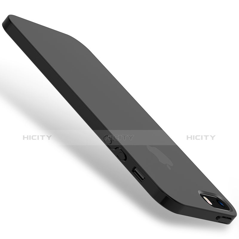 Coque Ultra Fine Silicone Souple pour Apple iPhone 5S Noir Plus