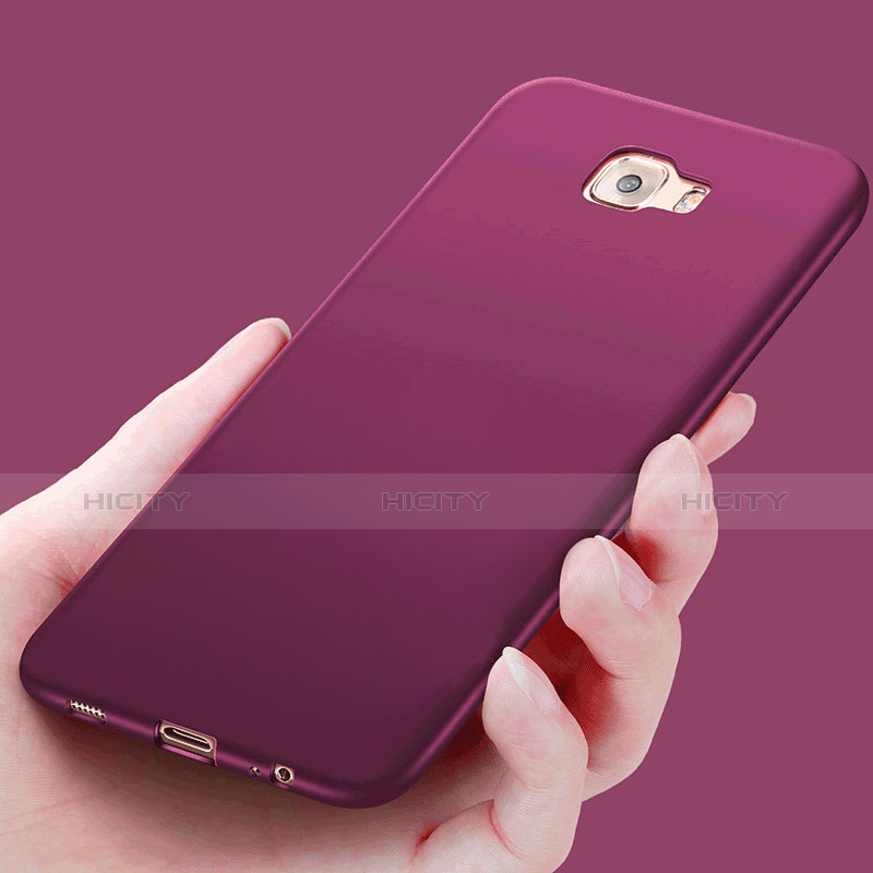 Coque Ultra Fine Silicone Souple S02 pour Samsung Galaxy C7 SM-C7000 Violet Plus