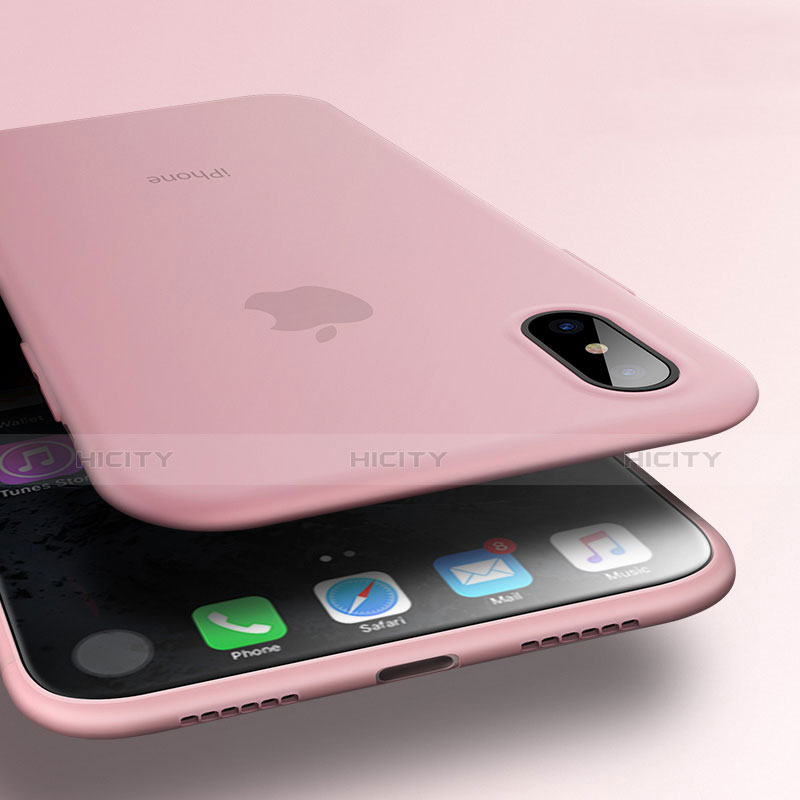 Coque Ultra Fine Silicone Souple S07 pour Apple iPhone Xs Rose Plus