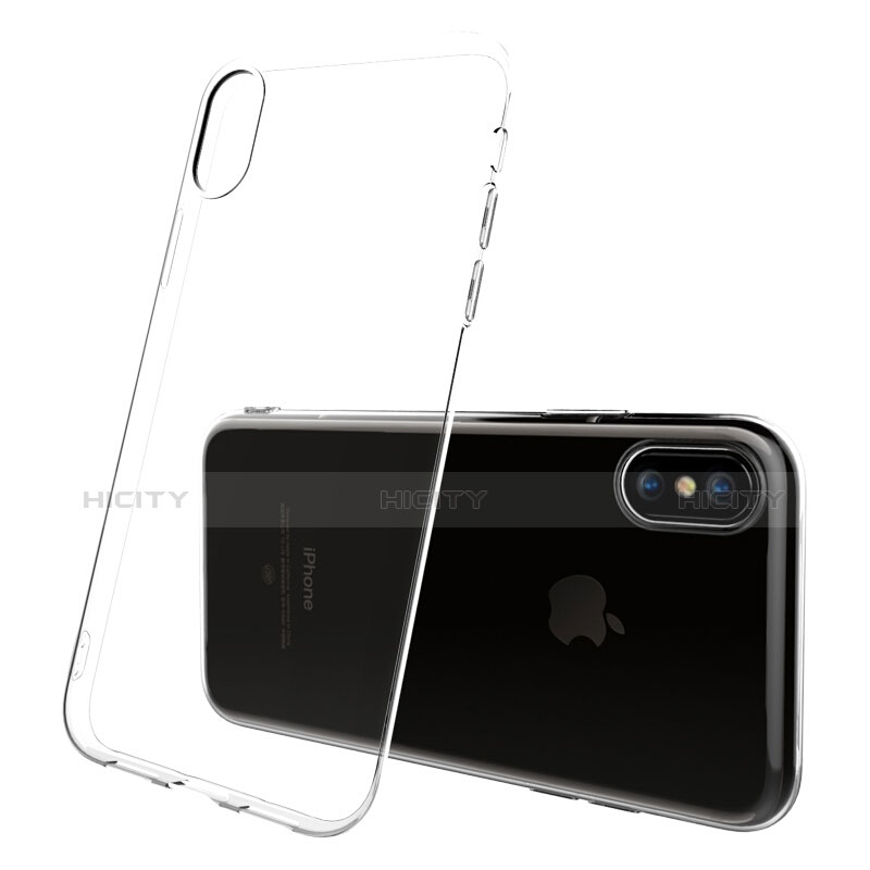 Coque Ultra Fine Silicone Souple Transparente et Protecteur d'Ecran pour Apple iPhone Xs Clair Plus