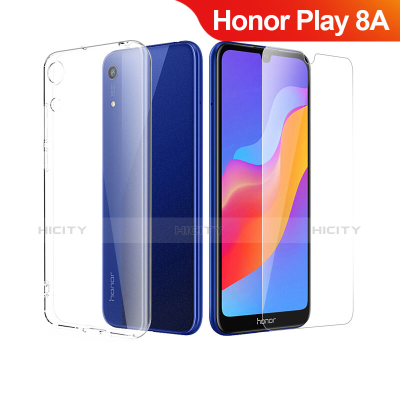 Coque Ultra Fine Silicone Souple Transparente et Protecteur d'Ecran pour Huawei Honor Play 8A Clair Plus