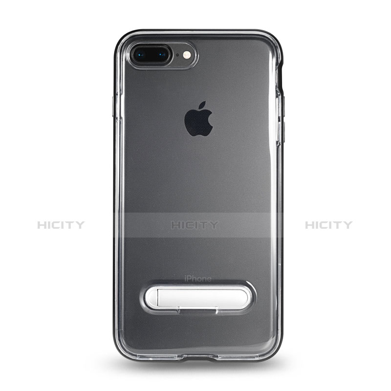 Coque Ultra Fine Silicone Souple Transparente et Support pour Apple iPhone 7 Plus Gris Plus
