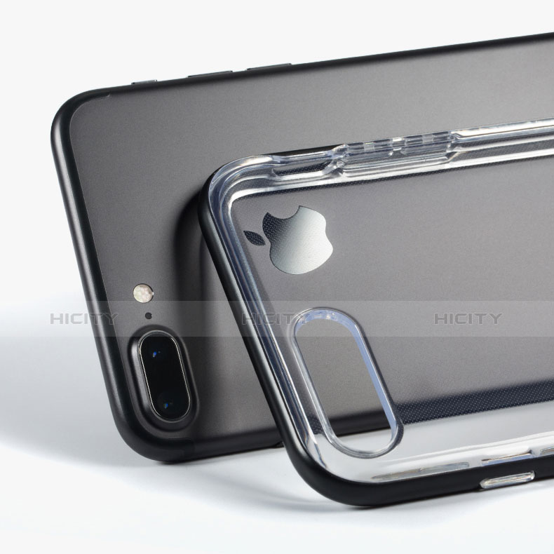 Coque Ultra Fine Silicone Souple Transparente et Support pour Apple iPhone 8 Plus Gris Plus