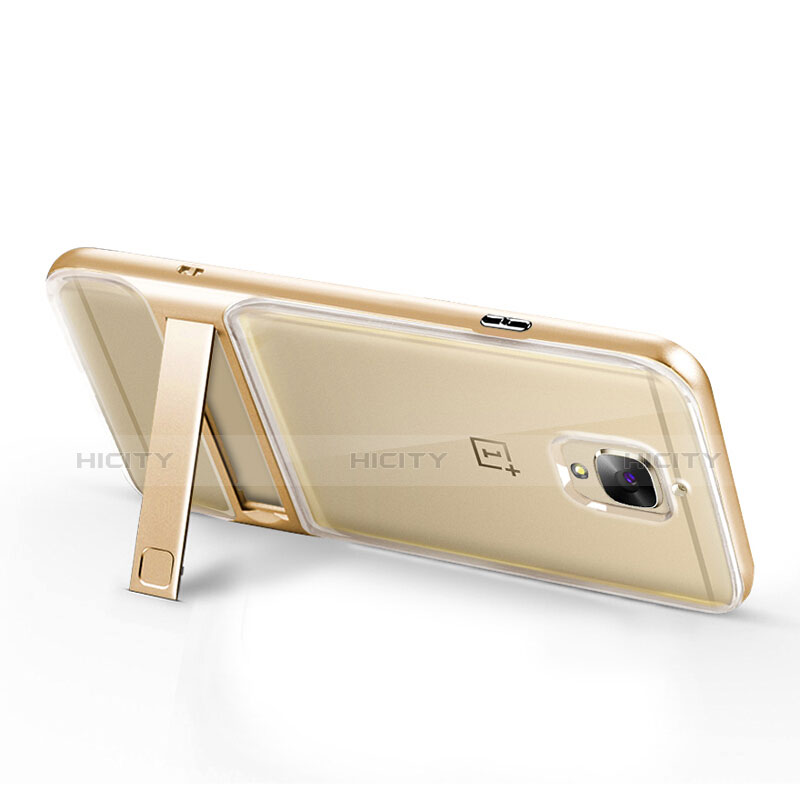 Coque Ultra Fine Silicone Souple Transparente et Support pour OnePlus 3 Or Plus