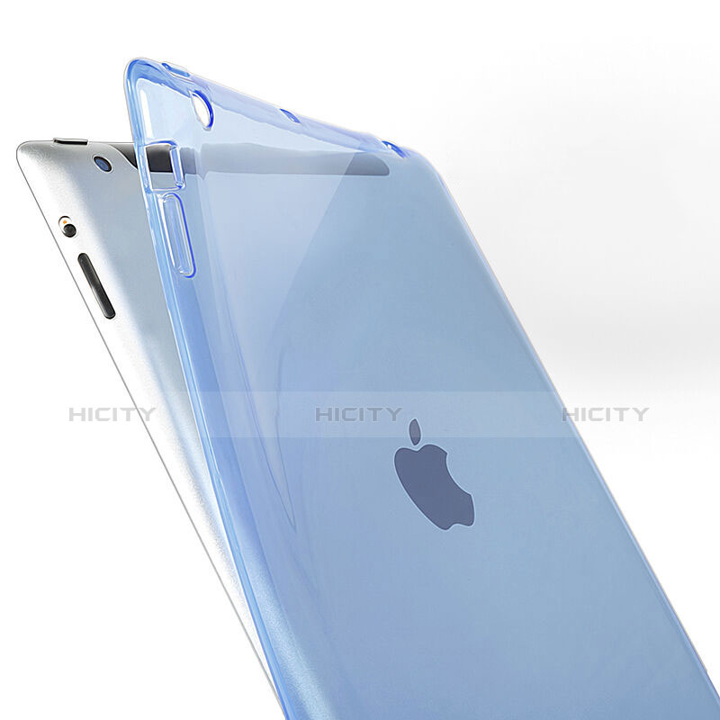 Coque Ultra Fine Silicone Souple Transparente pour Apple iPad 2 Bleu Ciel Plus