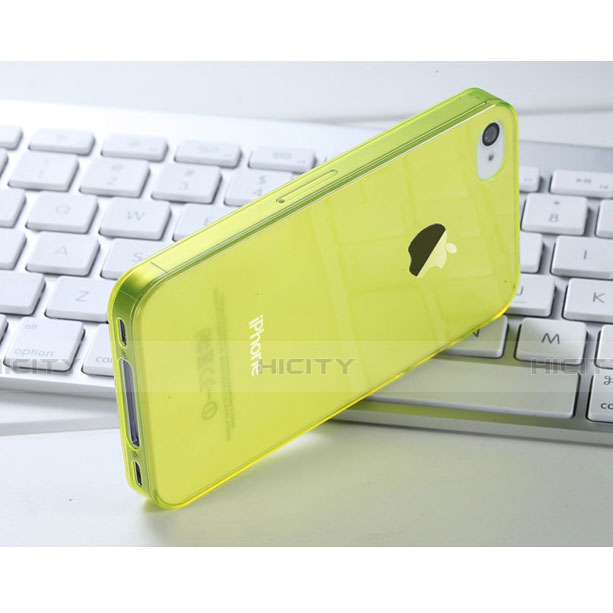 Coque Ultra Fine Silicone Souple Transparente pour Apple iPhone 4S Jaune Plus