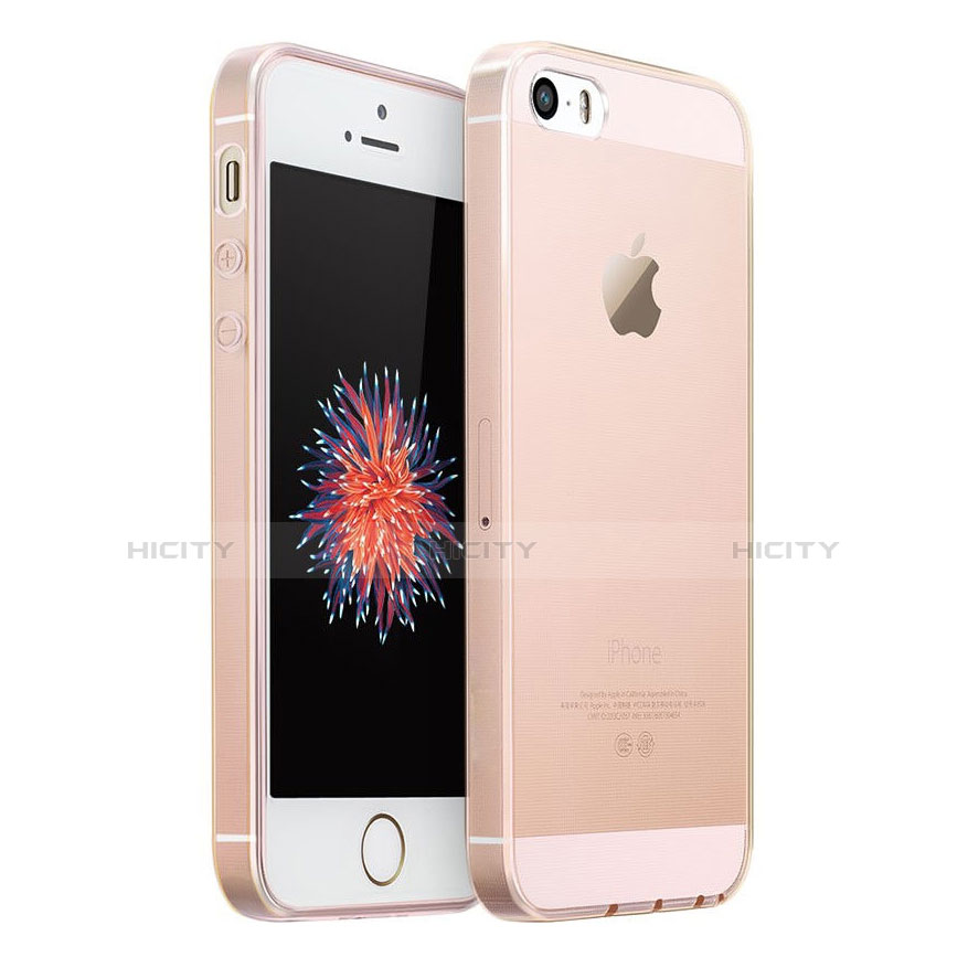 Coque Ultra Fine Silicone Souple Transparente pour Apple iPhone SE Rose Plus
