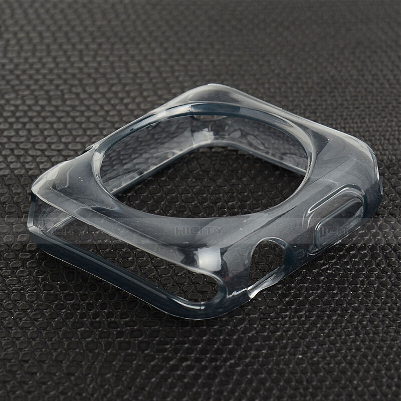 Coque Ultra Fine Silicone Souple Transparente pour Apple iWatch 3 38mm Gris Plus