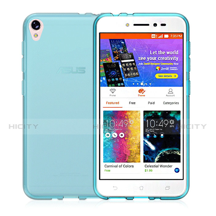 Coque Ultra Fine Silicone Souple Transparente pour Asus Zenfone Live ZB501KL Bleu Plus