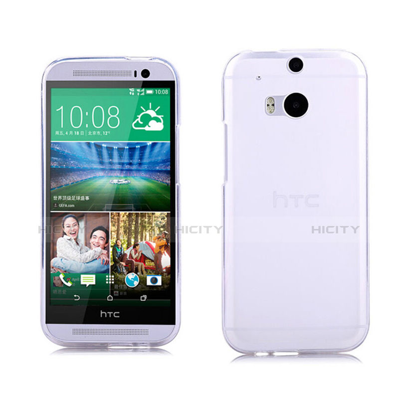 Coque Ultra Fine Silicone Souple Transparente pour HTC One M8 Blanc Plus
