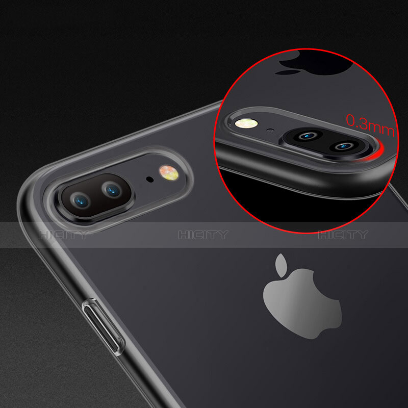 Coque Ultra Fine Silicone Souple Transparente T03 pour Apple iPhone 7 Plus Noir Plus