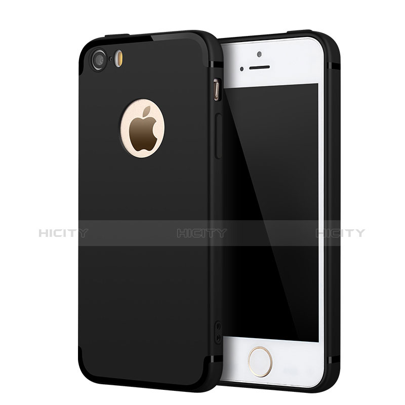 Coque Ultra Fine Silicone Souple U01 pour Apple iPhone 5 Noir Plus
