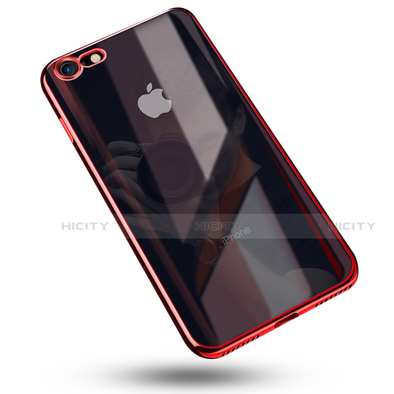 Coque Ultra Fine TPU Souple Housse Etui Transparente C02 pour Apple iPhone SE3 (2022) Rouge Plus