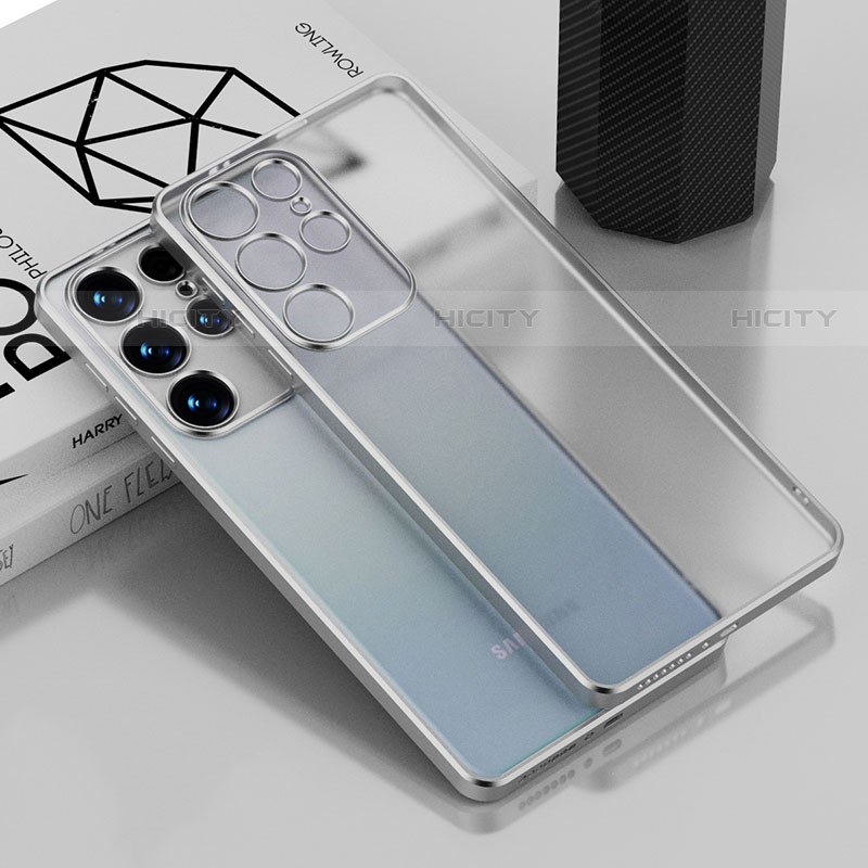Coque Ultra Fine TPU Souple Housse Etui Transparente C02 pour Samsung Galaxy S21 Ultra 5G Argent Plus