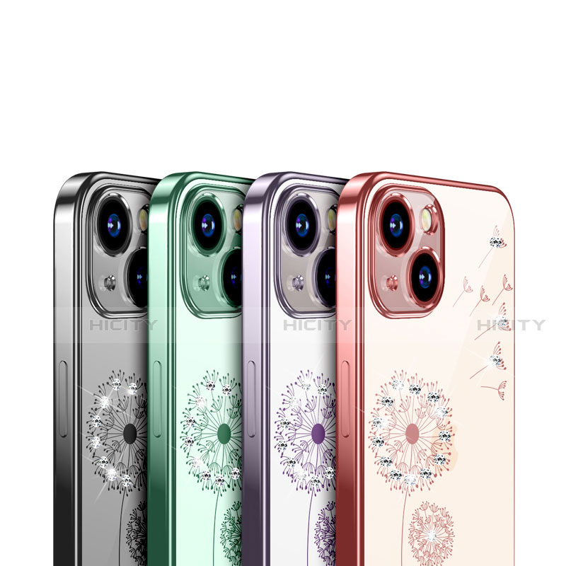 Coque Ultra Fine TPU Souple Housse Etui Transparente Fleurs pour Apple iPhone 13 Mini Plus