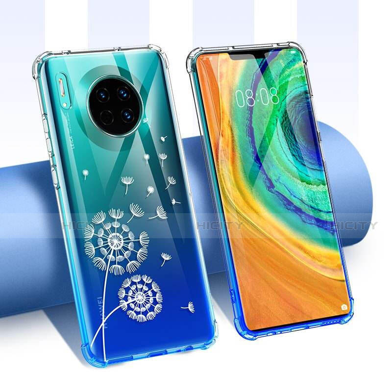 Coque Ultra Fine TPU Souple Housse Etui Transparente Fleurs pour Huawei Mate 30 5G Plus