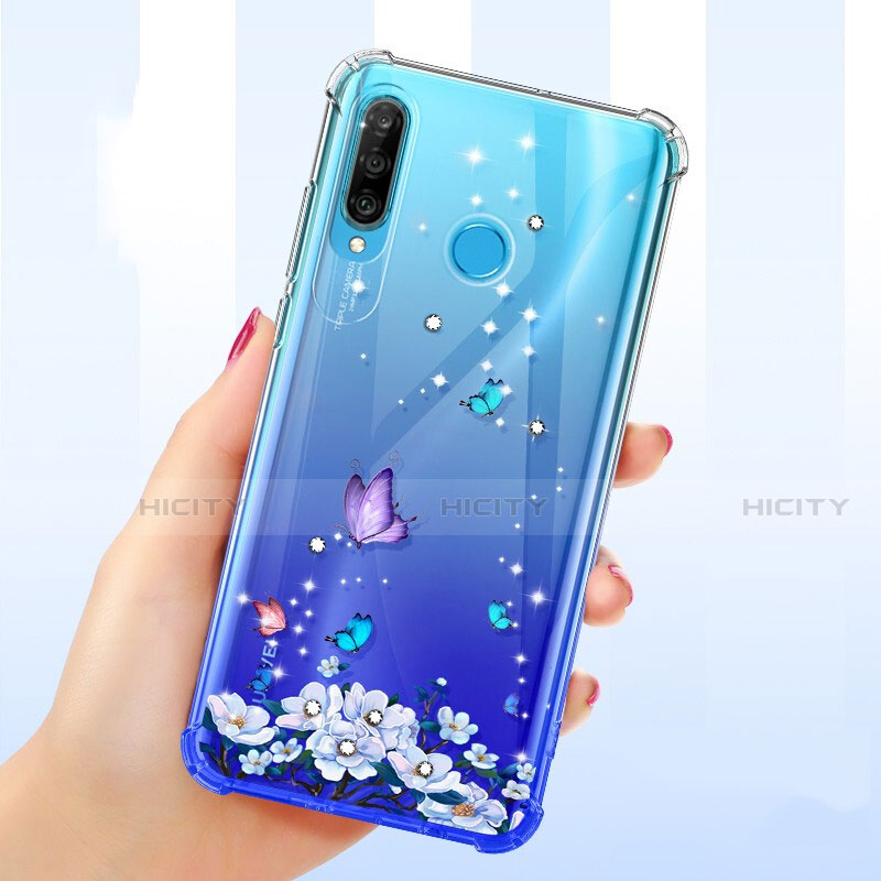 Coque Ultra Fine TPU Souple Housse Etui Transparente Fleurs pour Huawei Nova 4e Plus